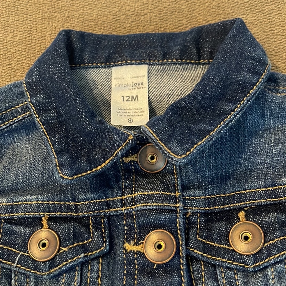 Simple Joys by Carter's Denim Jacket Girls Size 12M (TD) - Picture 4 of 5